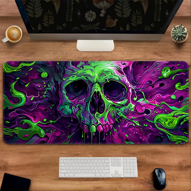 Tradescantia Purple - Green and Purple Skull Gaming Mouse