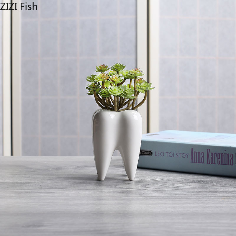 Tooth Shaped Ceramic Flower Po - đánh giá và giá Echeveria Succulent