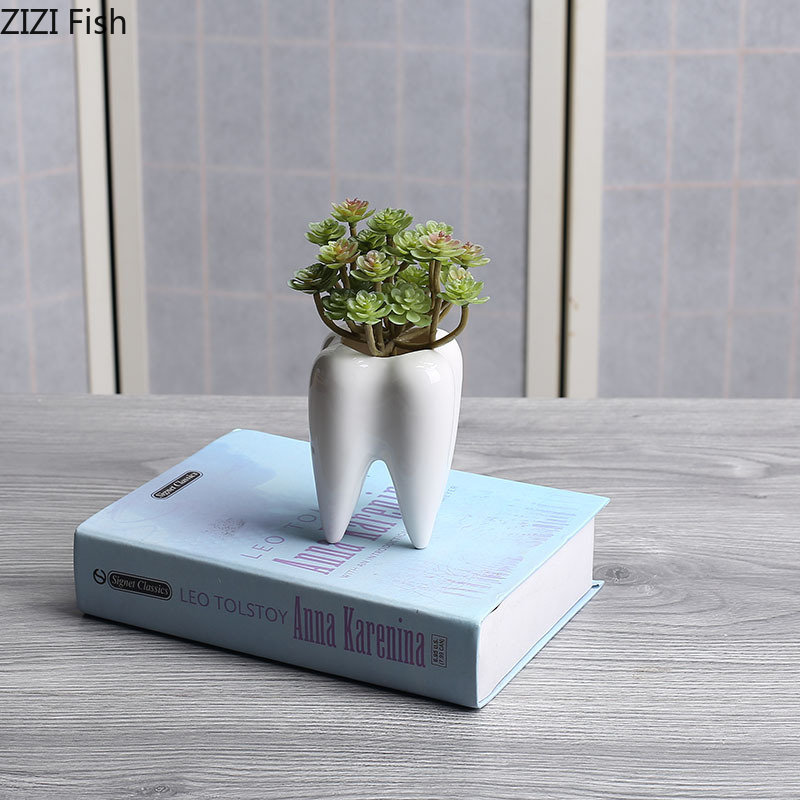 Tooth Shaped Ceramic Flower Po - đánh giá và giá Echeveria Succulent