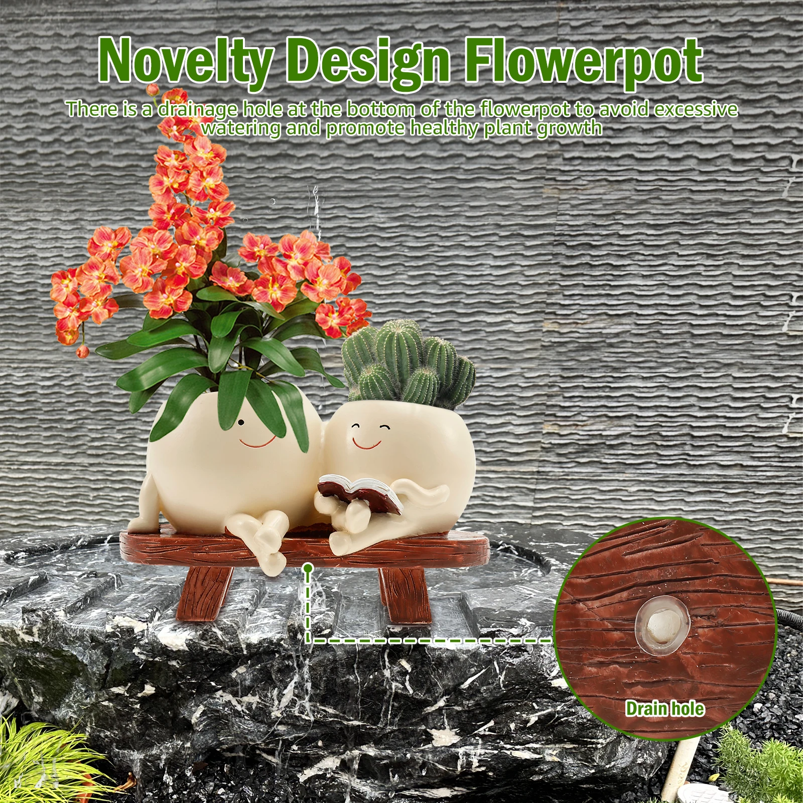 Smile Face Planter Resin Flowe - đánh giá và giá Echeveria Succulent