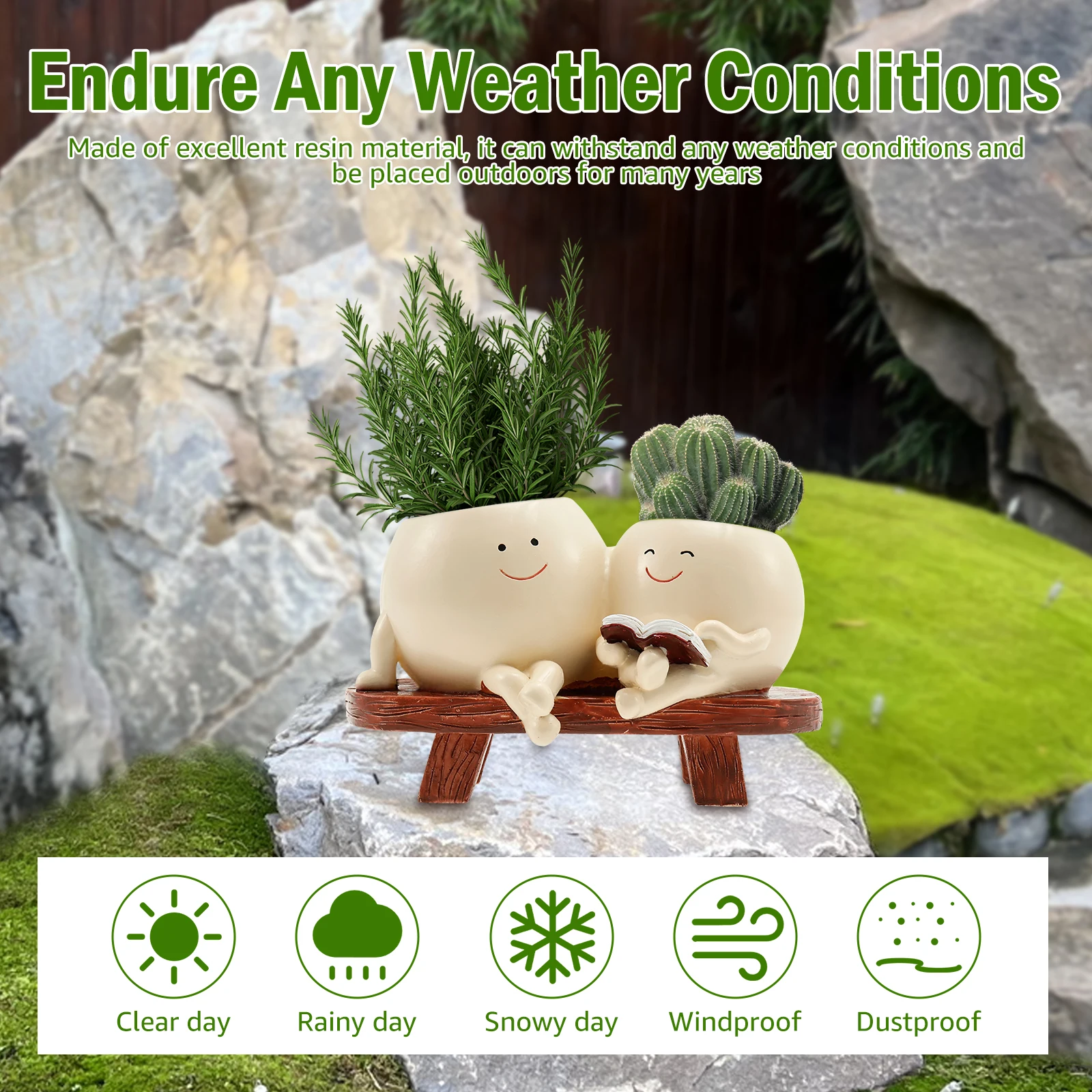 Smile Face Planter Resin Flowe - đánh giá và giá Echeveria Succulent