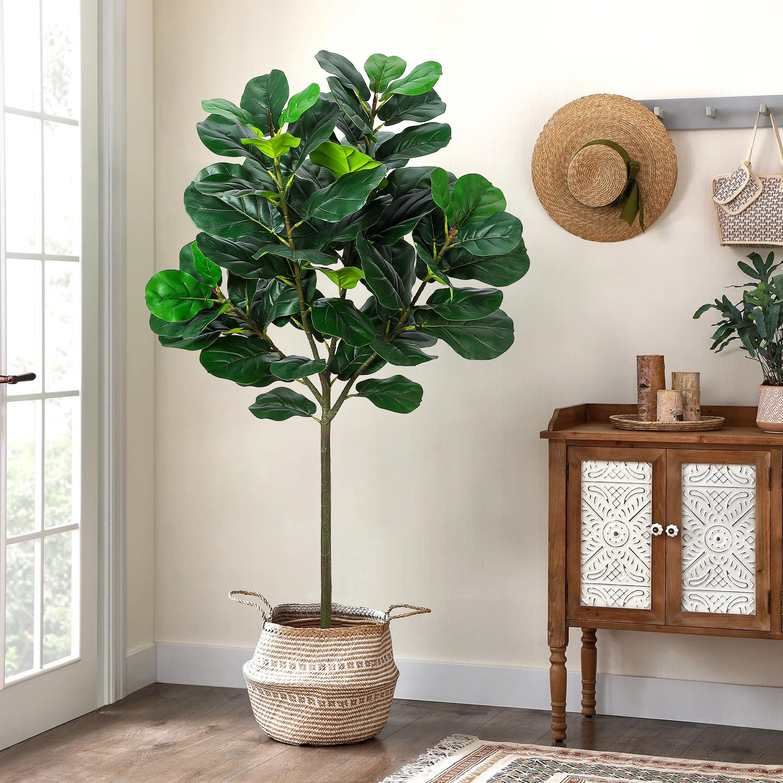 GlowSol 5.2 Ft Artificial Fidd - đánh giá và giá Ficus Lyrata Tree