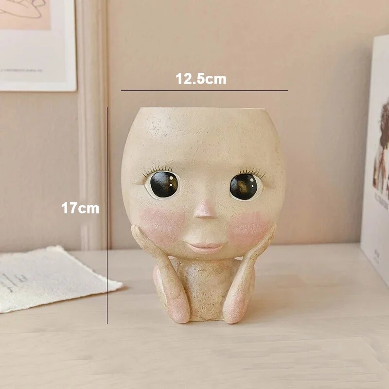 Girls Face Head Flower Planter - đánh giá và giá Echeveria Succulent