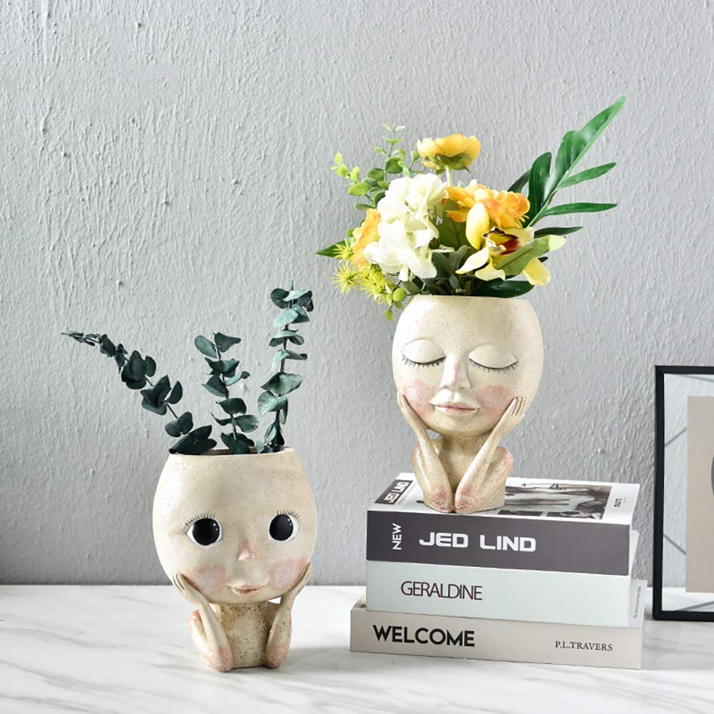 Girls Face Head Flower Planter - đánh giá và giá Echeveria Succulent